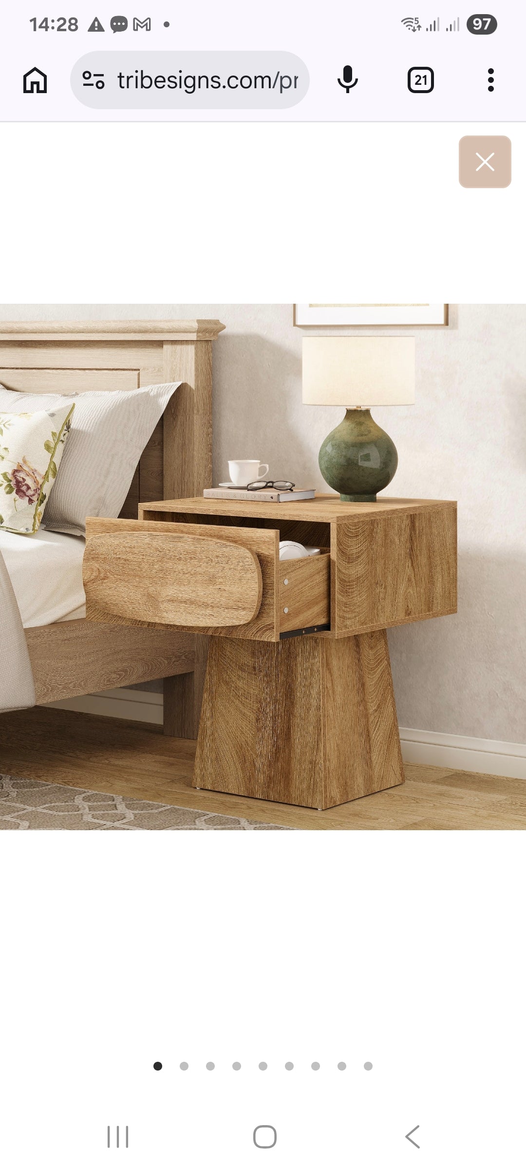 Rustic Modern Farmhouse Bedside/ Night Stand Table