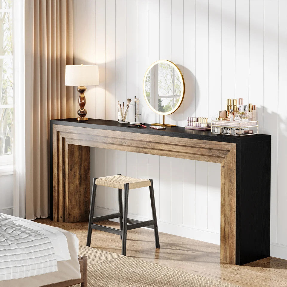 Estuary 70.9-Inch Long Console Table, Farmhouse Narrow Wooden Sofa Table
