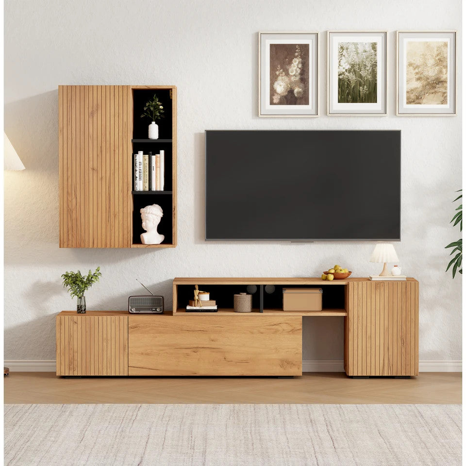 Estuary TV wall unit set with display cabinet (2 pieces),f, TV living roo