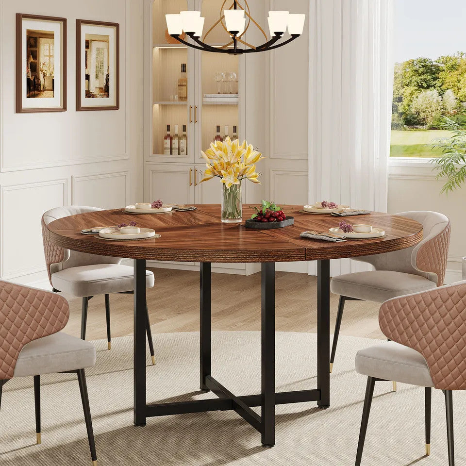 Estuary Compact 120CM Round Dining Table - Heavy-Duty Industrial Style Ki
