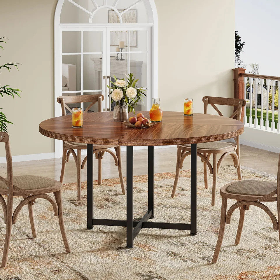 Estuary Compact 120CM Round Dining Table - Heavy-Duty Industrial Style Ki