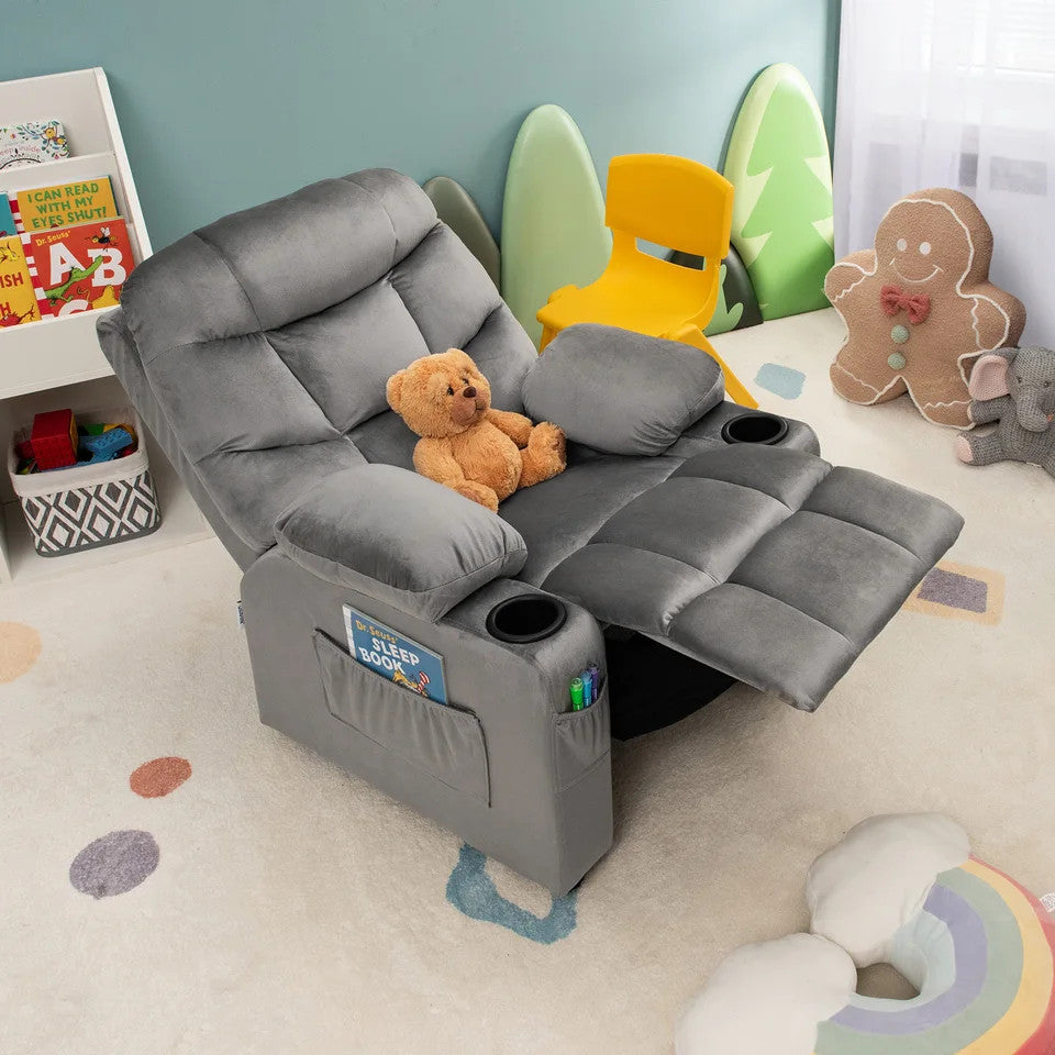Estuary Recliner Sofa, Lounge Chair with Cup Holder, Pockets, Headrest, A