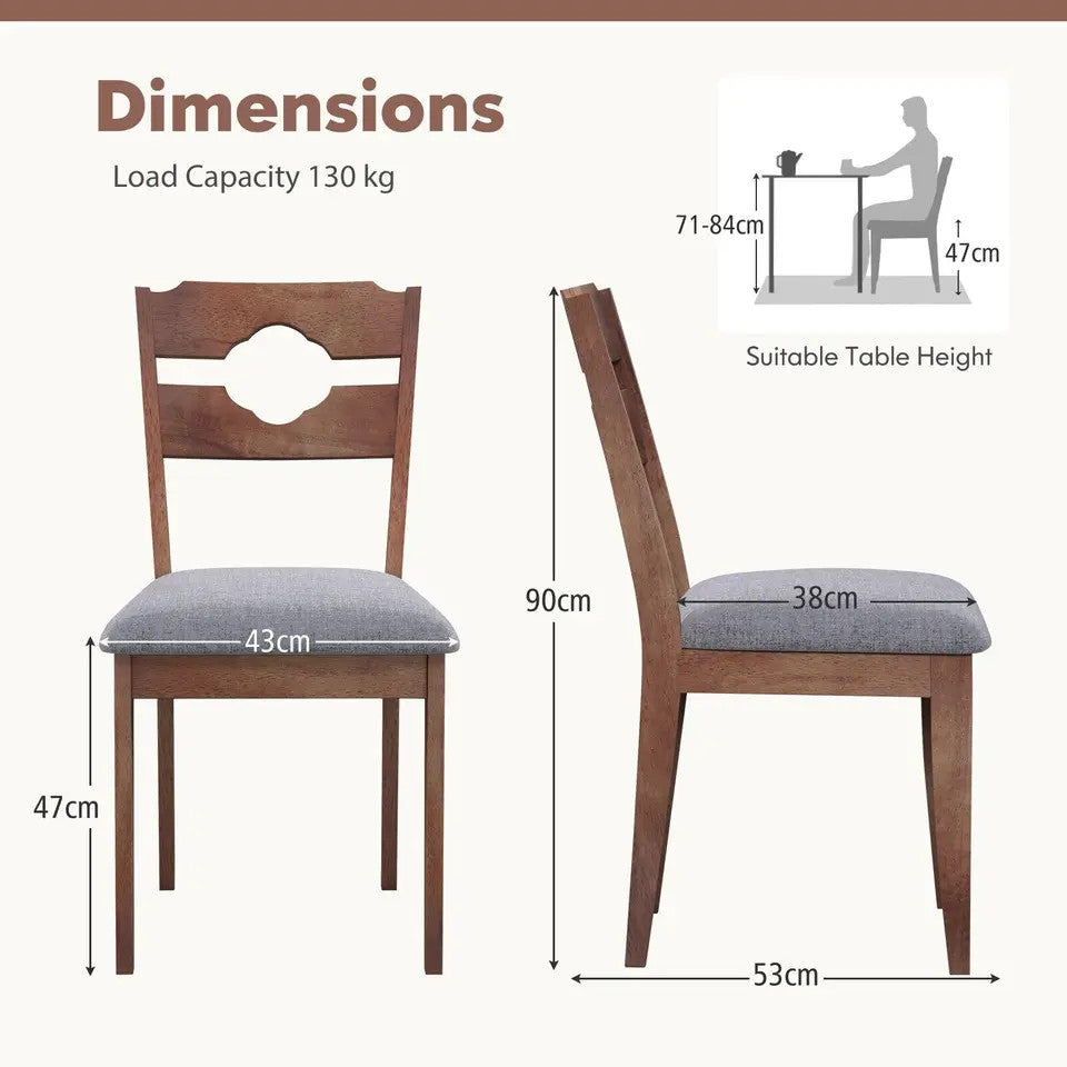 Estuary Set of 2 Dining Chairs Armless Upholstered Rustic Kitchen Side Chair
