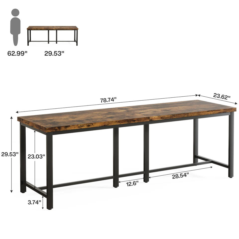 Estuary 78.7 inch Double Computer Desk, Extra Long 2 Person Desk Workstation,