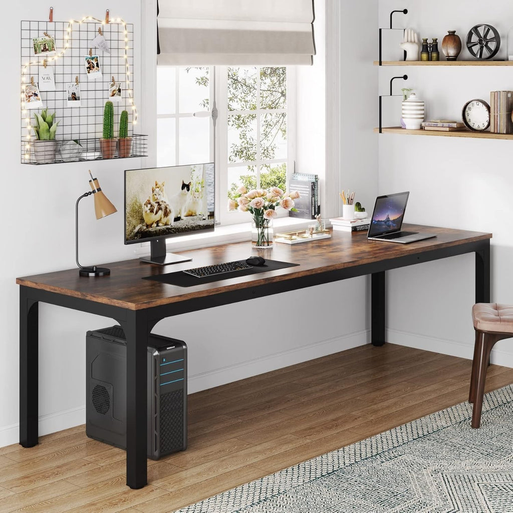 78.7 Inches Extra Long 2-Person Office Desk, Large Capacity Double Office Comput