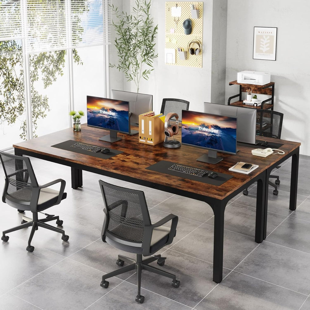 78.7 Inches Extra Long 2-Person Office Desk, Large Capacity Double Office Comput