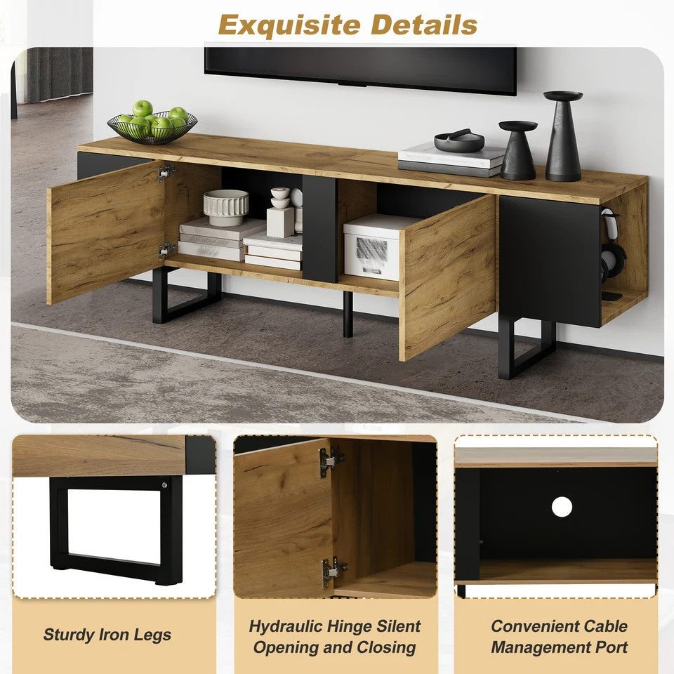 Estuary 180*40*55cm TV Cabinet, TV Board, TV Console with 2 Cabinets and