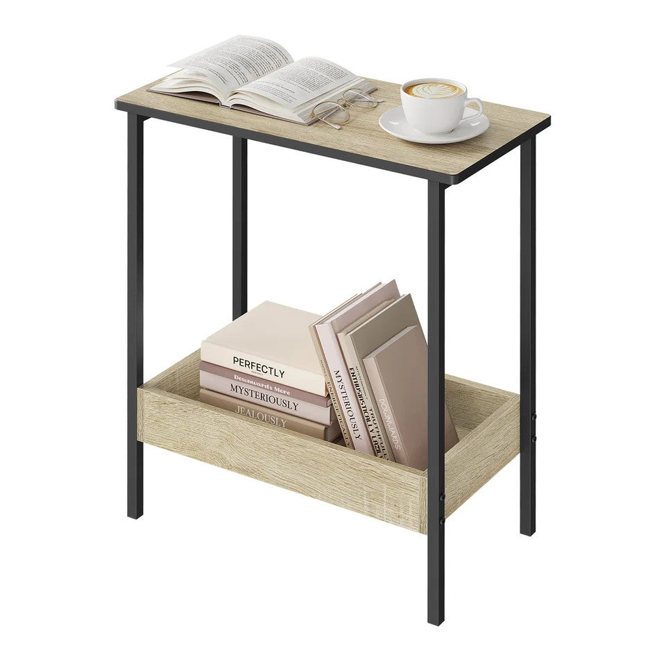 Estuary Rectangular Coffee Table Small Side Table with 2 Shelves Space Saving In