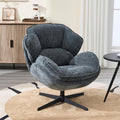 Estuarychairus Swivel Accent Chair, PU Leather Upholstered Cuddle Chair, Brown