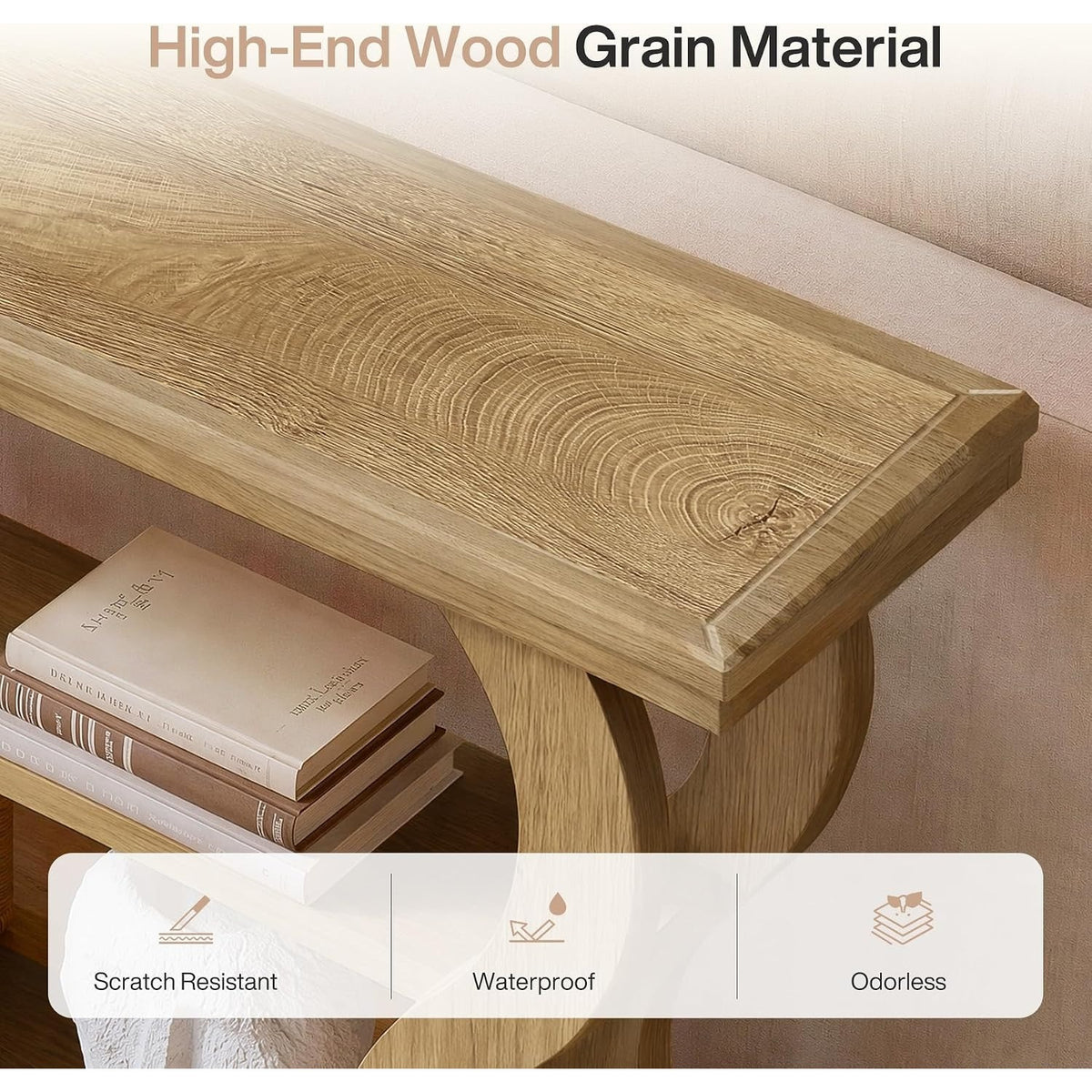 Estuary 140Cm Narrow 3-Tier Living Room Side Table | Farmhouse Entrance Table, N
