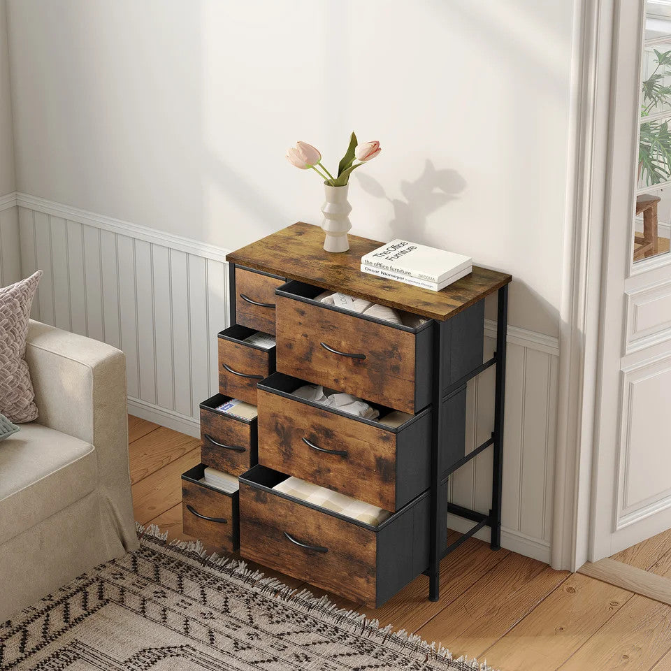 Estuary Storage Cabinet Fabric Chest of Drawers with 7 Drawers Metal Fram
