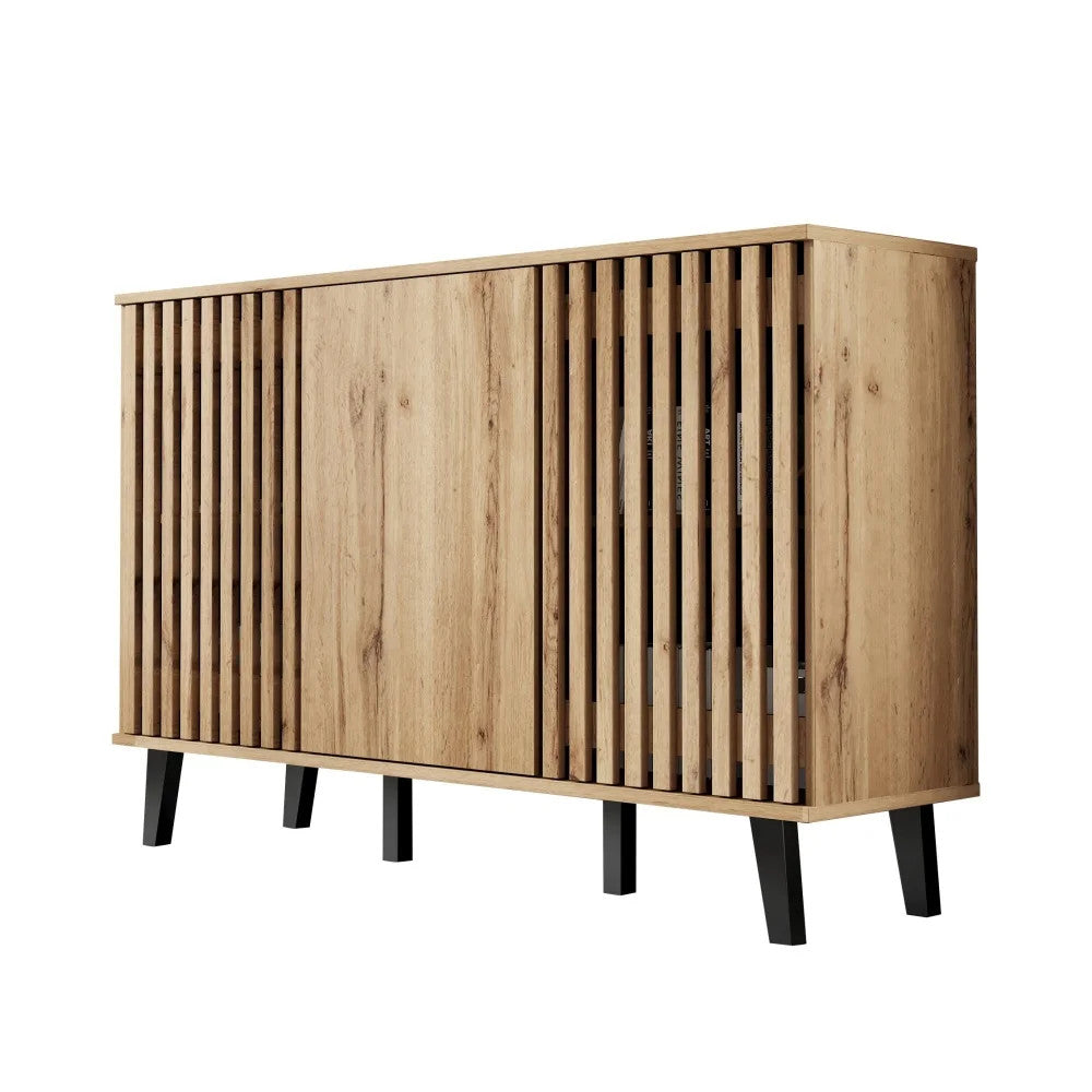 Estuary Modern Vintage Storage Cabinet, Sideboard Buffet with 3 Doors, Si