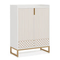 Estuary 5-Tier White Shoe Cabinets with Doors, Shoe Rack, Wood Storage Cabine