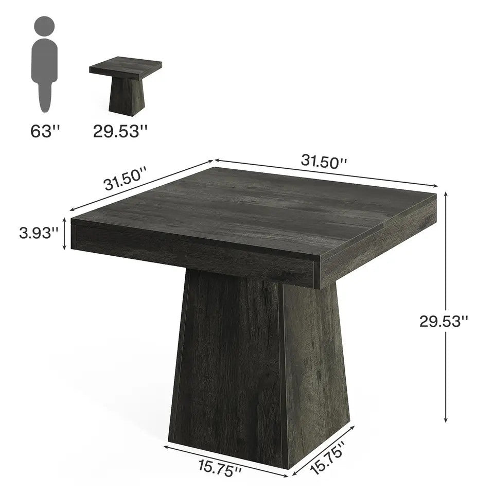 Estuary Square Dining Table for 4, 31.5-Inch Kitchen Table Small Dinner Table