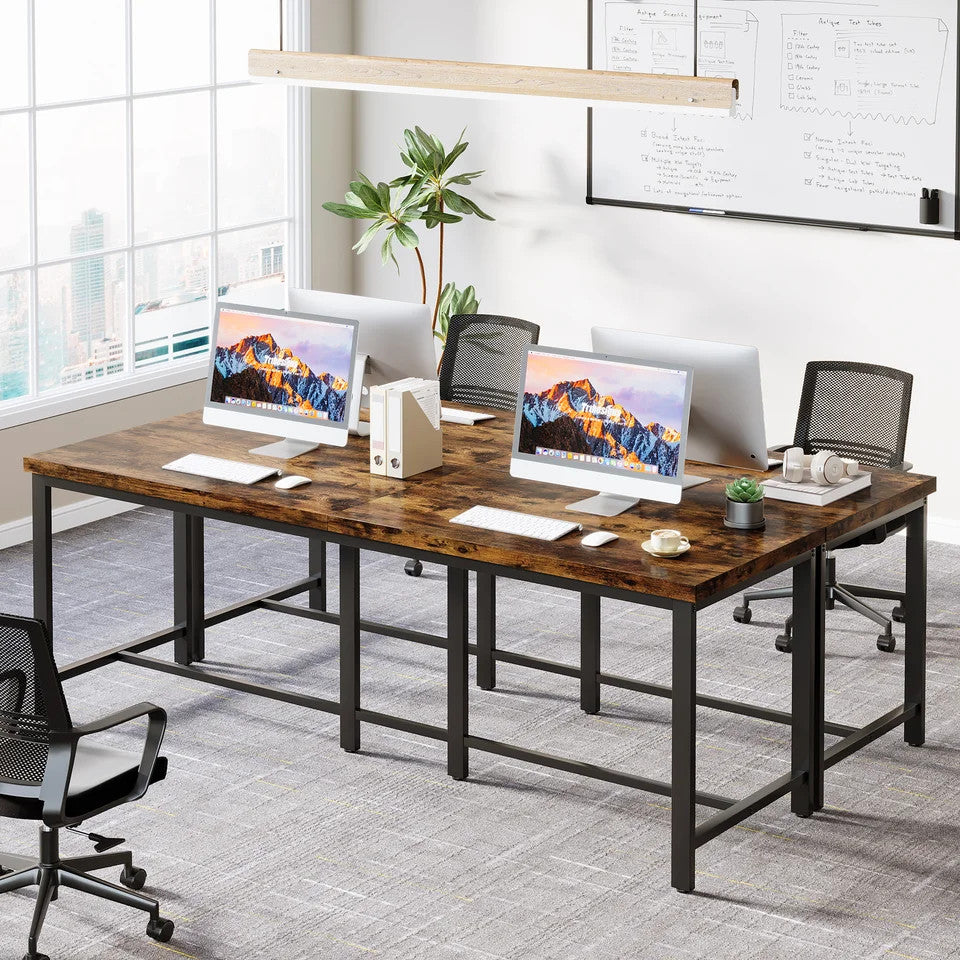 Estuary 78.7 inch Double Computer Desk, Extra Long 2 Person Desk Workstation,
