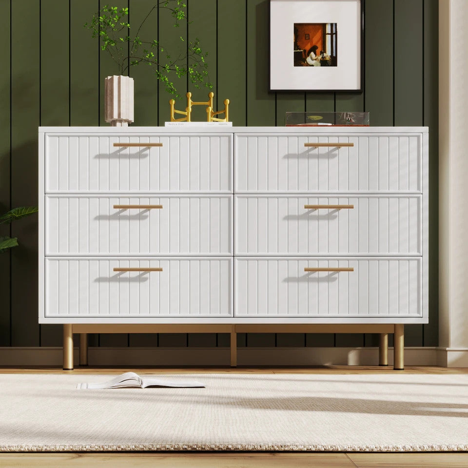 Estuary Sideboard Cabinet for Living Room, Chest of Drawers with 6 drawers,