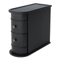 Estuary End Table Round Solid Wood Sofa Bedside Narrow Bedroom Side Table Nig