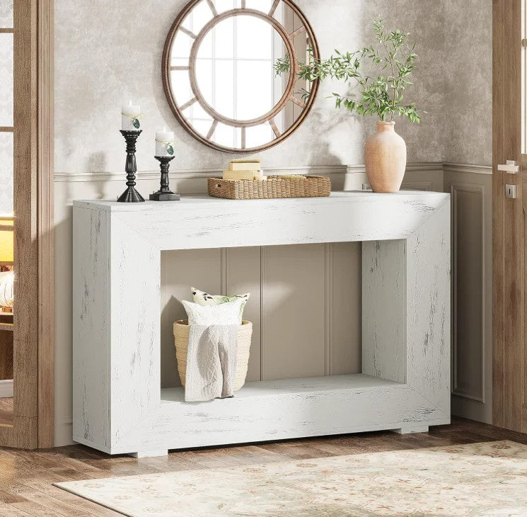 Estuary 47" Farmhouse Console Table with Storage, Industrial Hallway Sofa