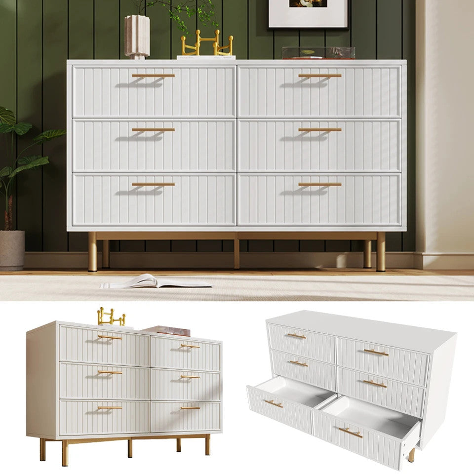 Estuary Sideboard Cabinet for Living Room, Chest of Drawers with 6 drawers,