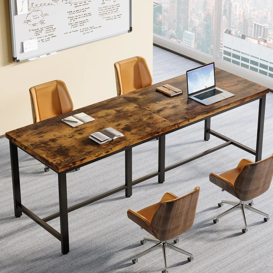 Estuary 78.7 inch Double Computer Desk, Extra Long 2 Person Desk Workstation,
