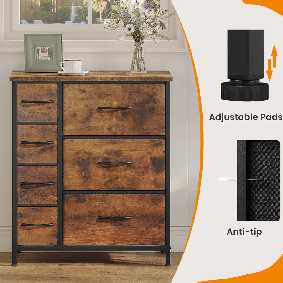 Estuary Storage Cabinet Fabric Chest of Drawers with 7 Drawers Metal Fram