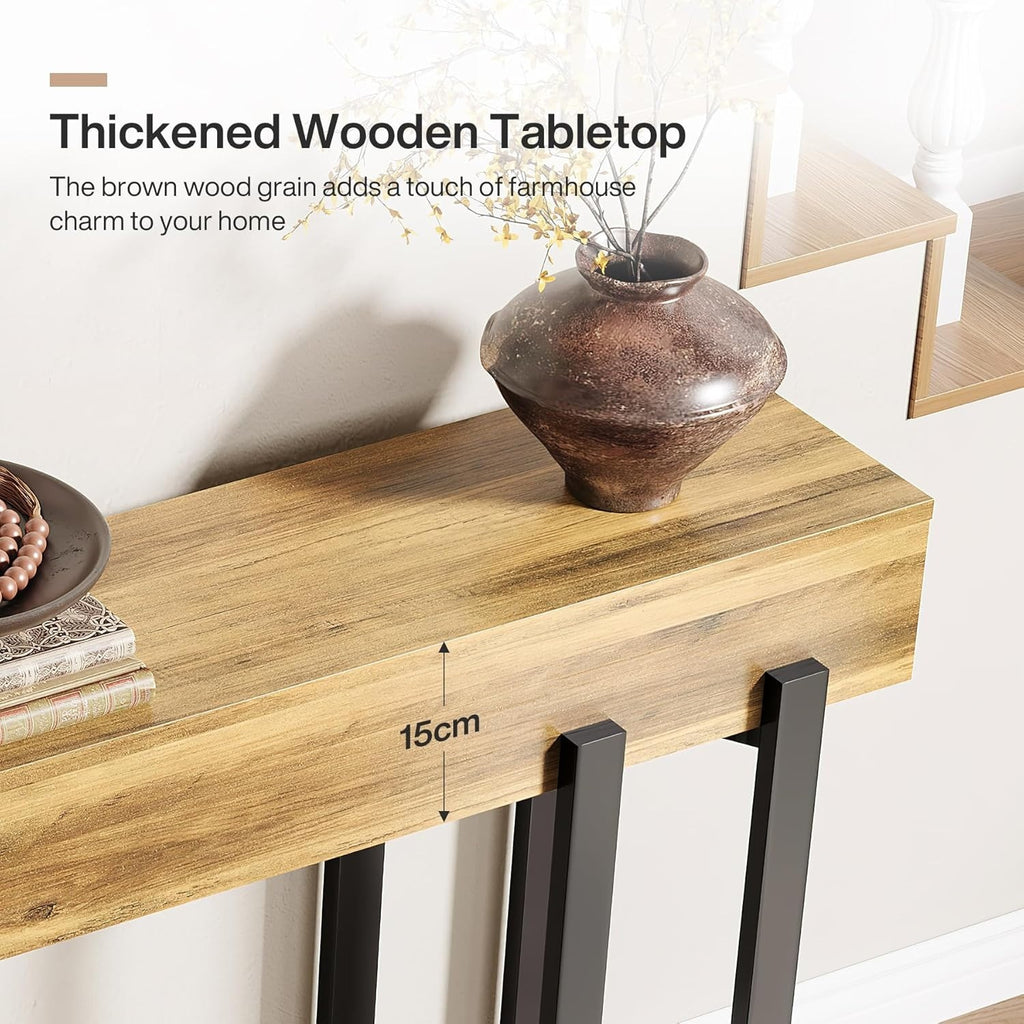 Narrow Console Table 160 cm in Country House Style - Space-Saving for Hallway, H