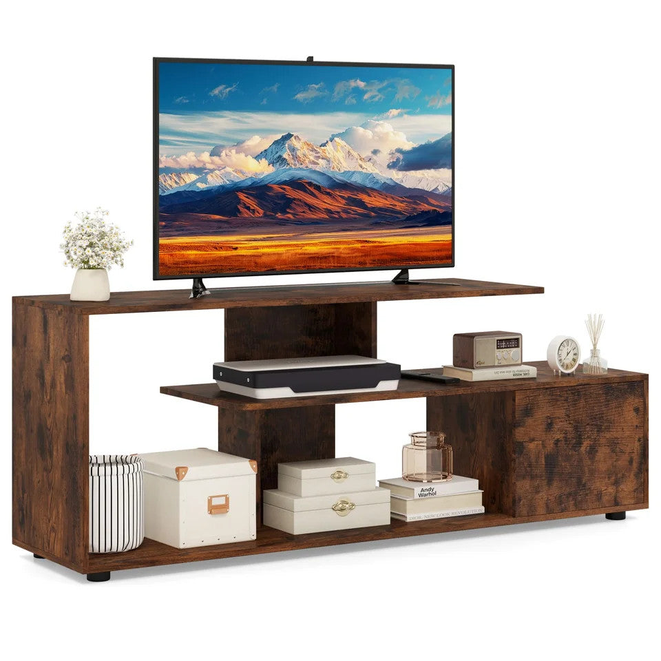 Estuary TV Stand for TVs up to 55” 3-Tier Media Console Table w/Storage-Coffee