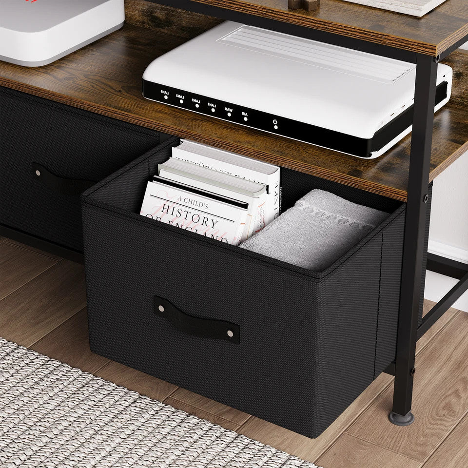 EstuaryTV Stand with 3 Fabric Drawers for 55 Inch TV Entertainment Center Media