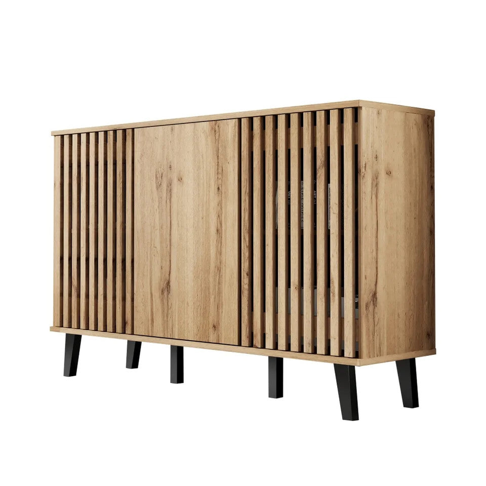Estuary Modern Vintage Storage Cabinet, Sideboard Buffet with 3 Doors, Si