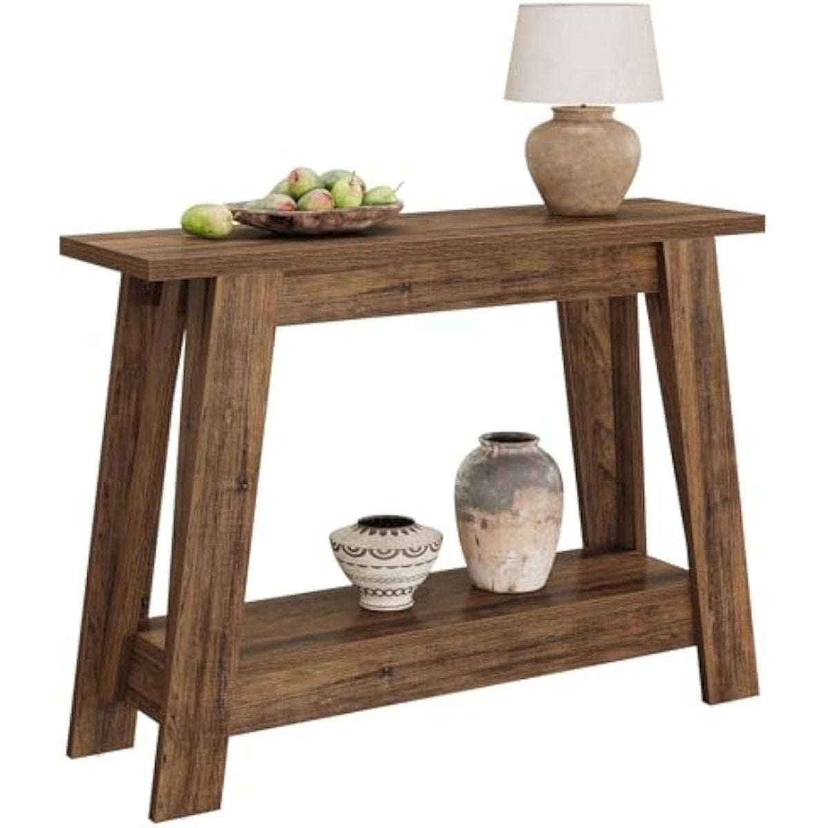 41.3-Inch Farmhouse Entryway Table, 2-Tier Narrow Console Table Behind The Couch