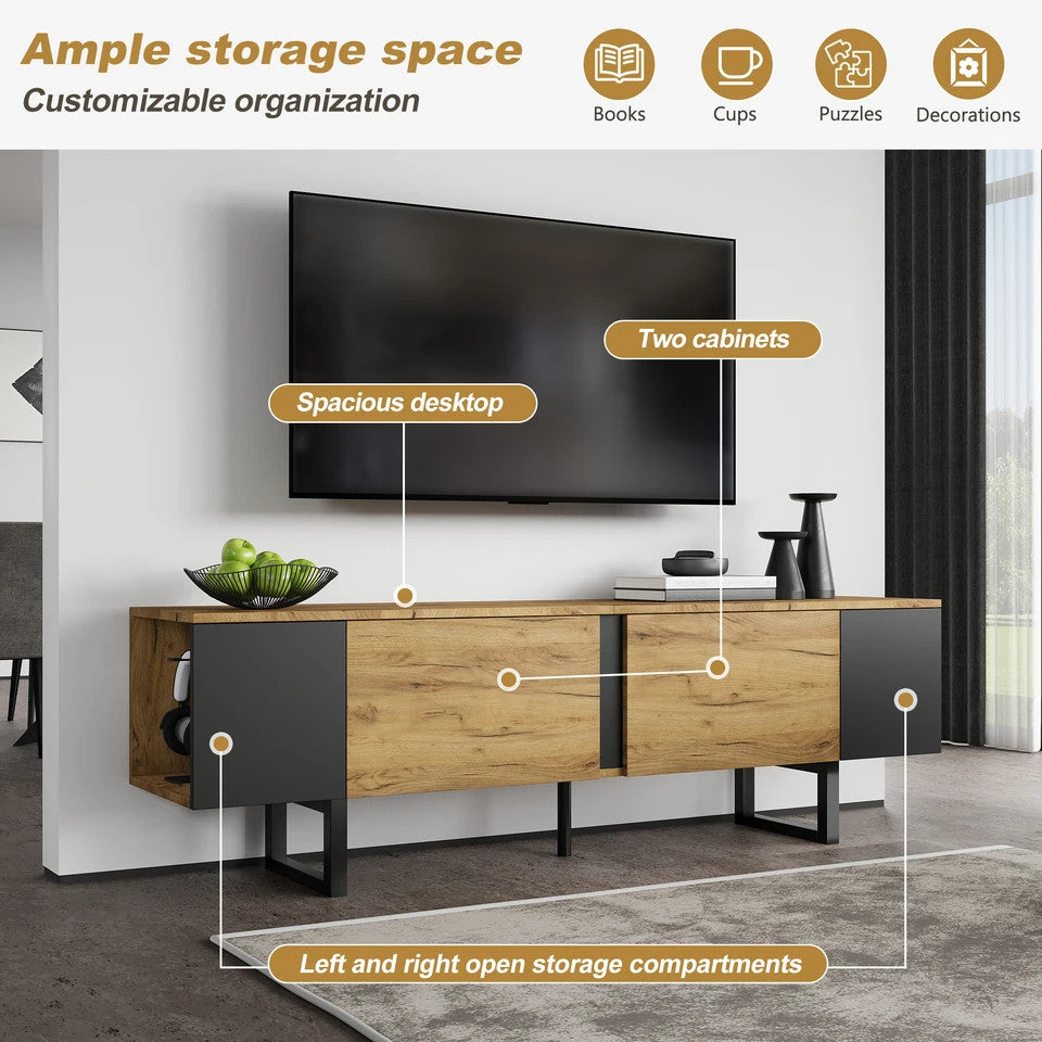 Estuary 180*40*55cm TV Cabinet, TV Board, TV Console with 2 Cabinets and