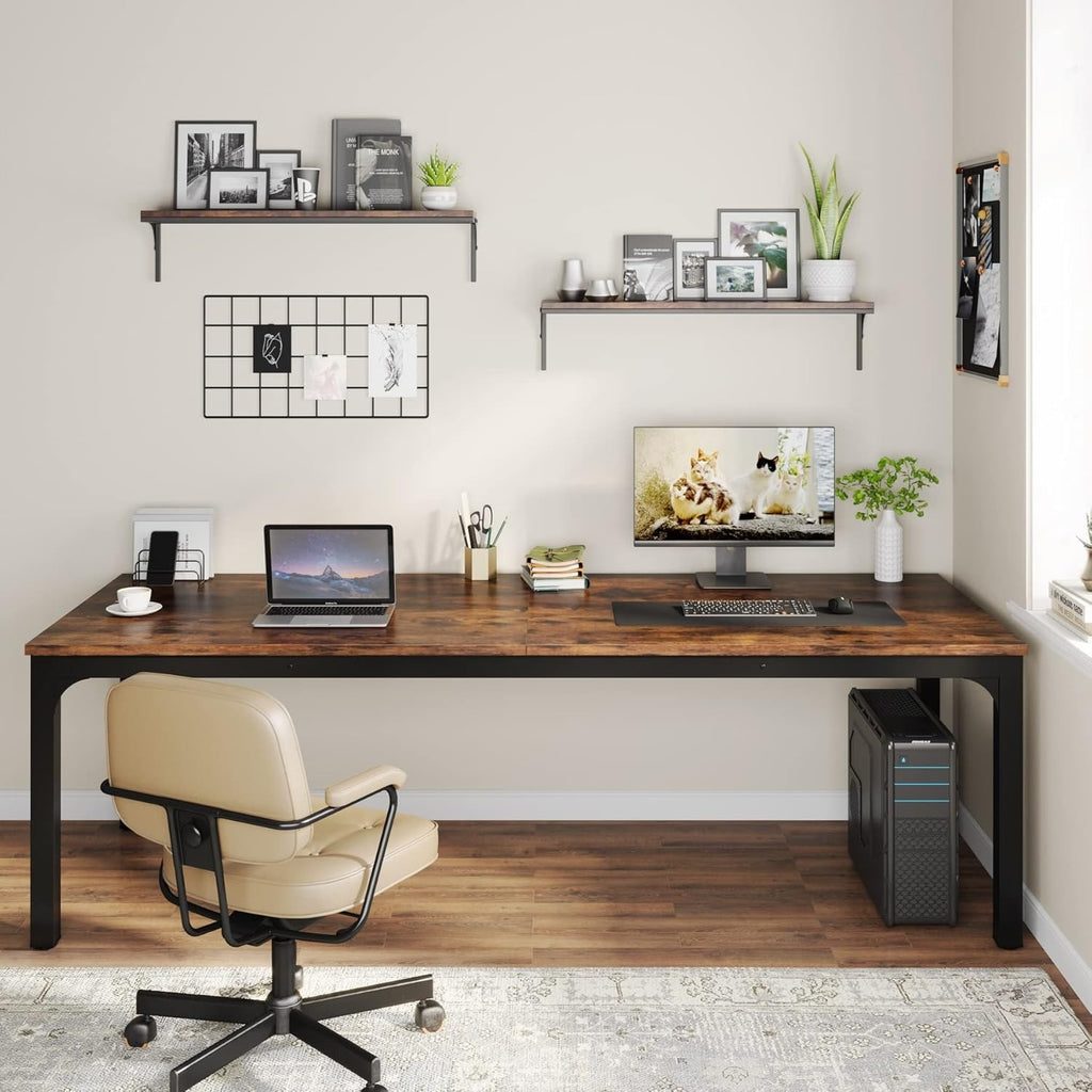 78.7 Inches Extra Long 2-Person Office Desk, Large Capacity Double Office Comput