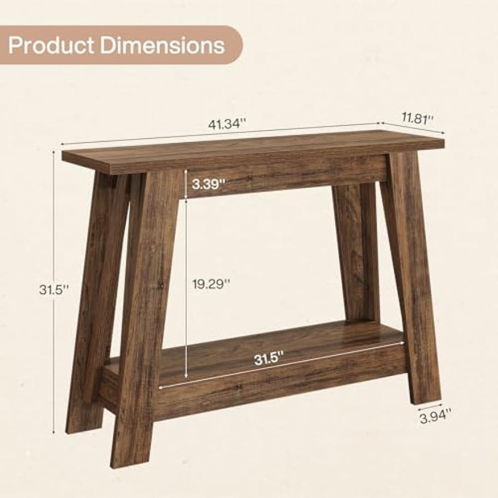 41.3-Inch Farmhouse Entryway Table, 2-Tier Narrow Console Table Behind The Couch