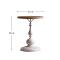EstuaryVintage Farmhouse Side Table Round Wooden Top Pedestal End Table Distress
