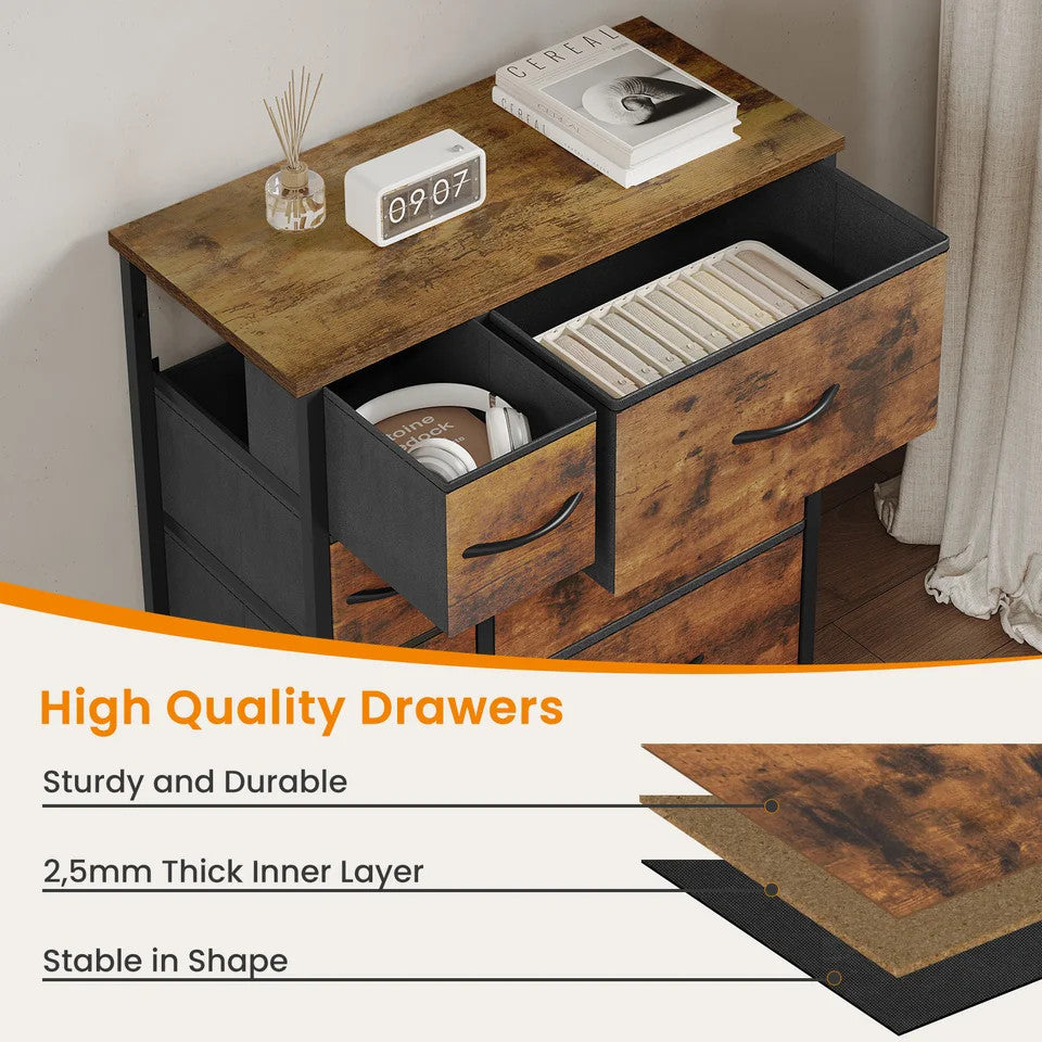Estuary Storage Cabinet Fabric Chest of Drawers with 7 Drawers Metal Fram