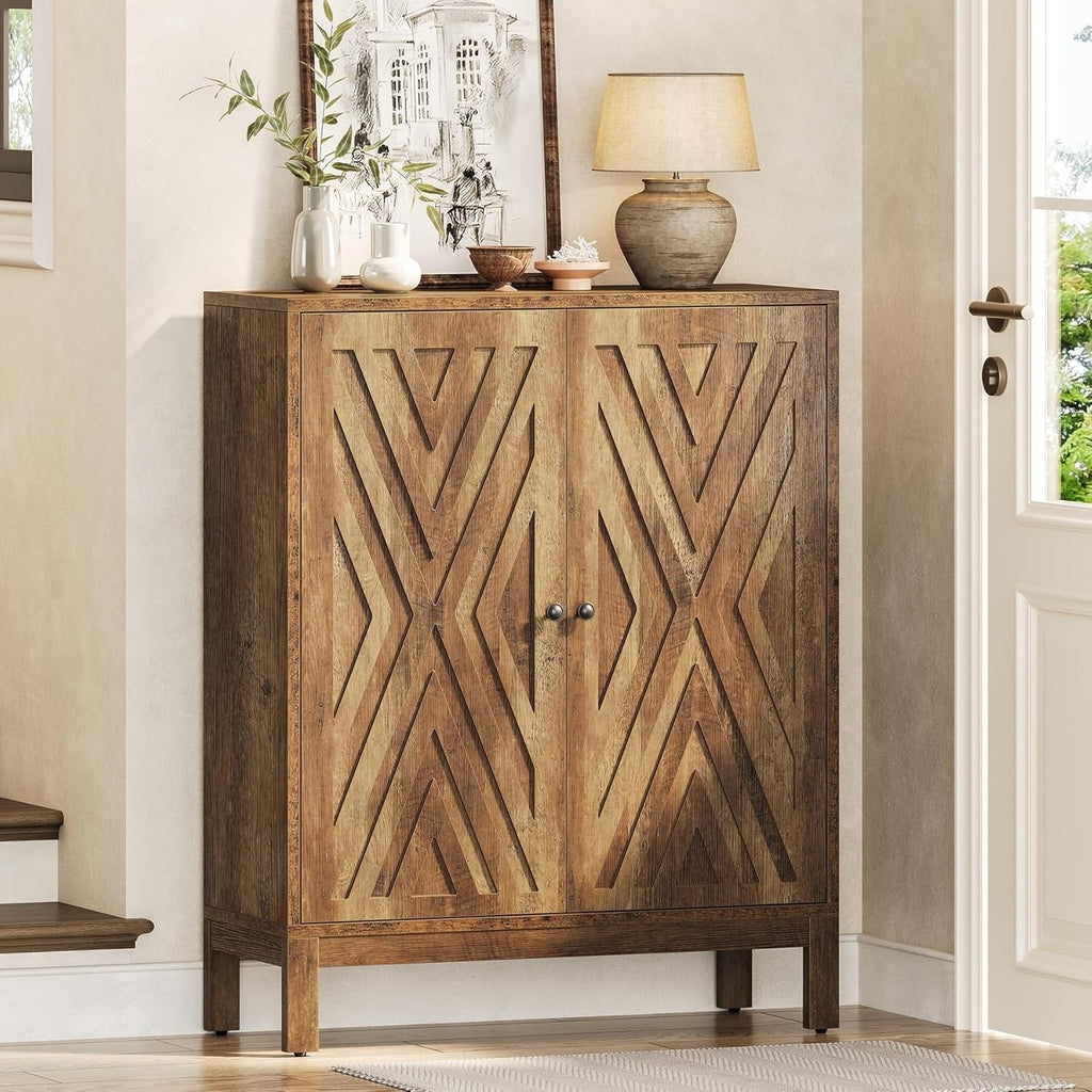 5-Tier Office Modular Partitioned Storage Cabinet, Brown Wooden Adjustable Shelf