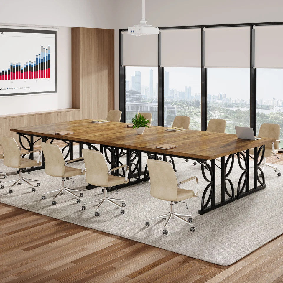Estuary Executive Desk,180cm Modern Office Desk with Metal Frame, Large C