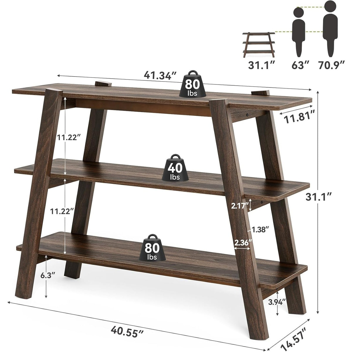 41.3" Entryway Table Console Tables, Farmhouse Wooden Behind The Couch, Foyar En