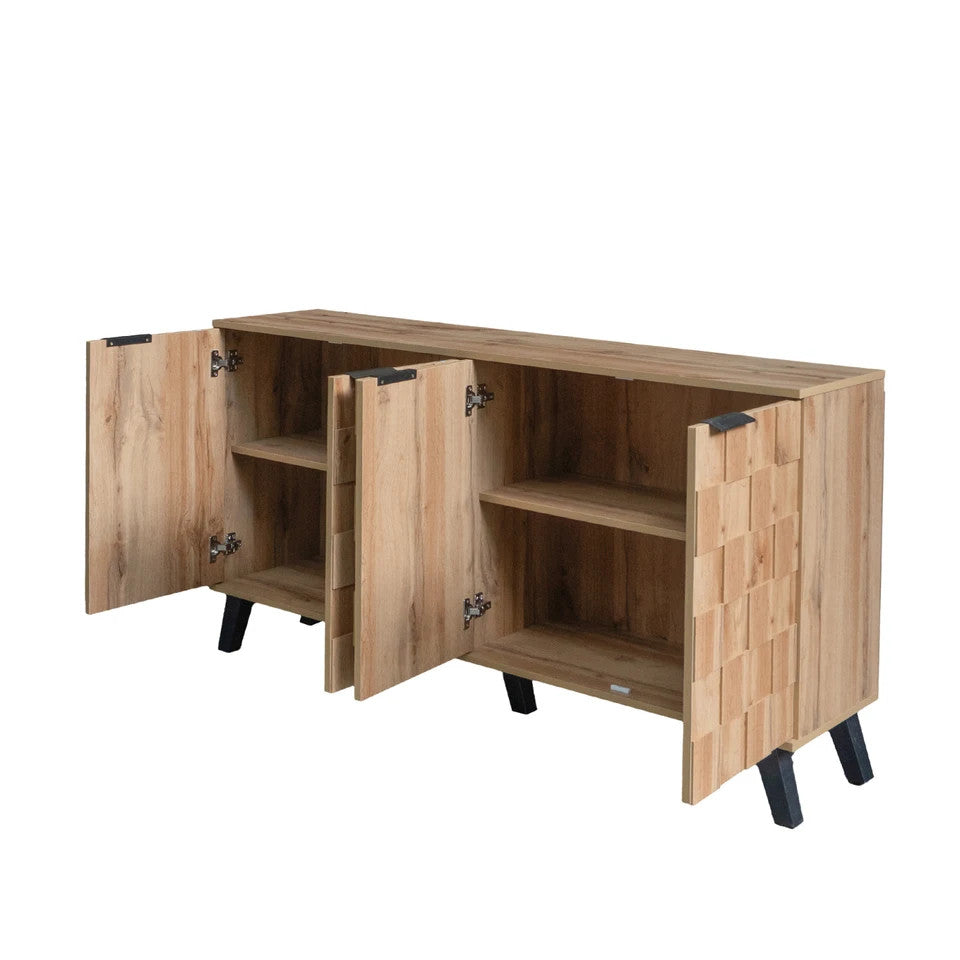 Sideboard, Four Doors, 150 x 35 x 78 cm, Wooden Sideboard, Modern Sideboard, Pra