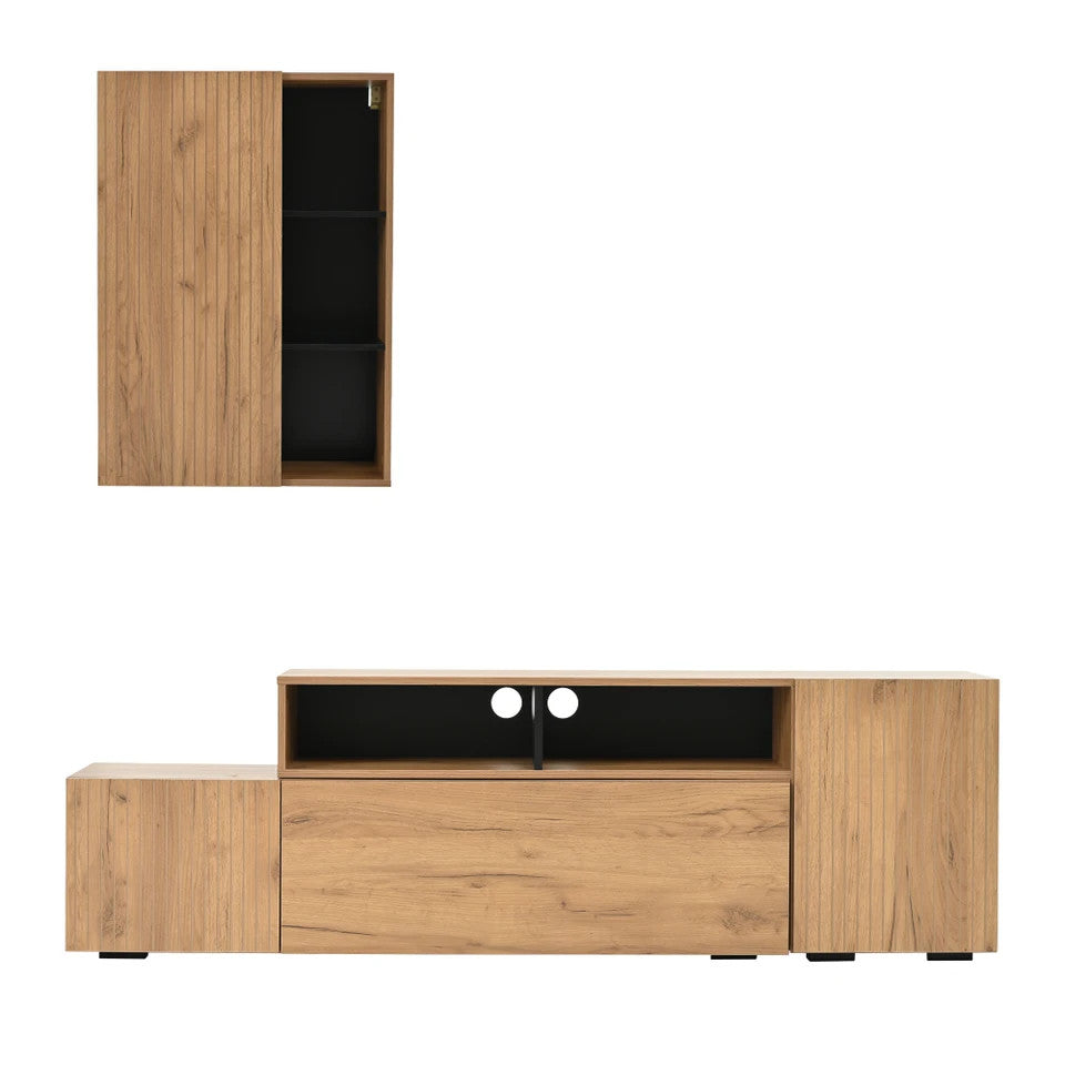 Estuary TV wall unit set with display cabinet (2 pieces),f, TV living roo