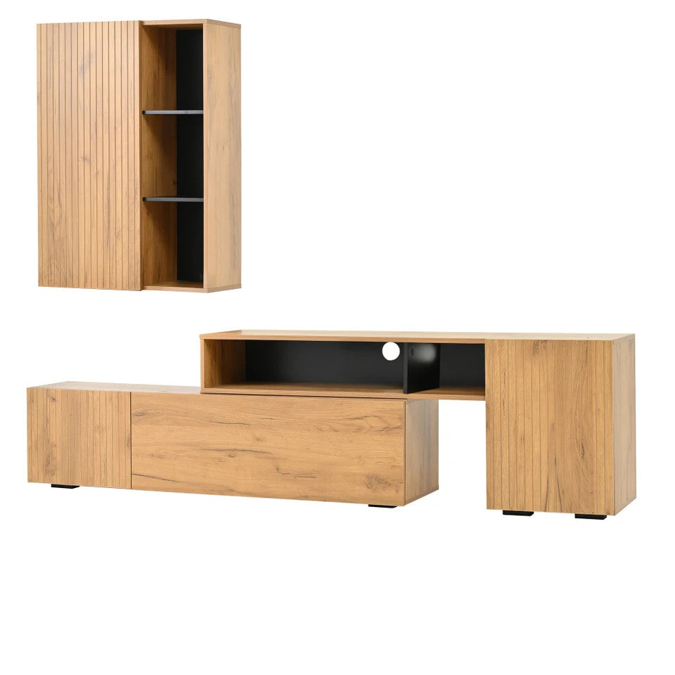Estuary TV wall unit set with display cabinet (2 pieces),f, TV living roo