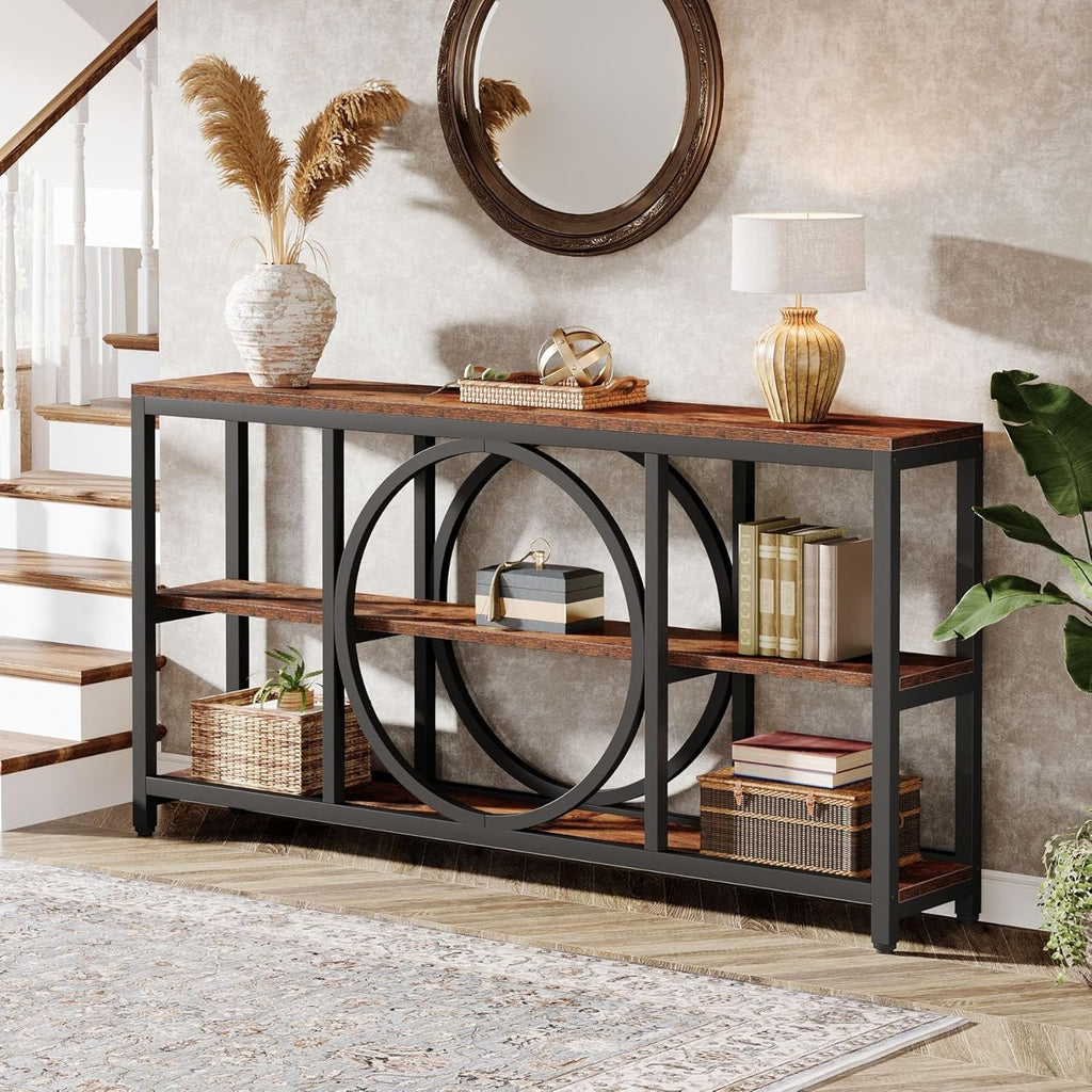 70.9 Inch Extra Long Console Table for Entryway, Sofa Table Behind Couch with 3