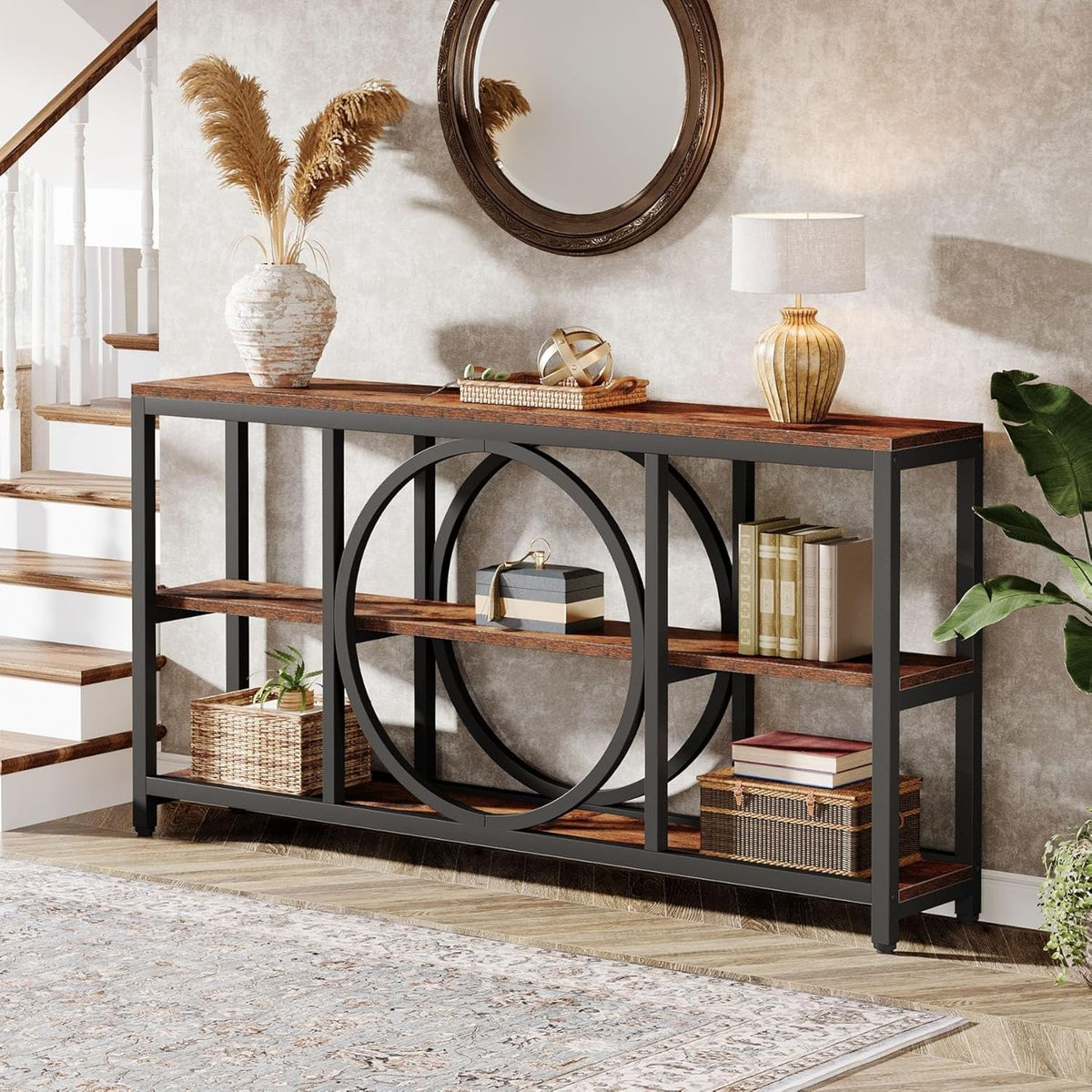 70.9 Inch Extra Long Console Table for Entryway, Sofa Table Behind Couch with 3
