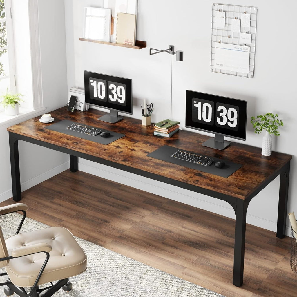 78.7 Inches Extra Long 2-Person Office Desk, Large Capacity Double Office Comput