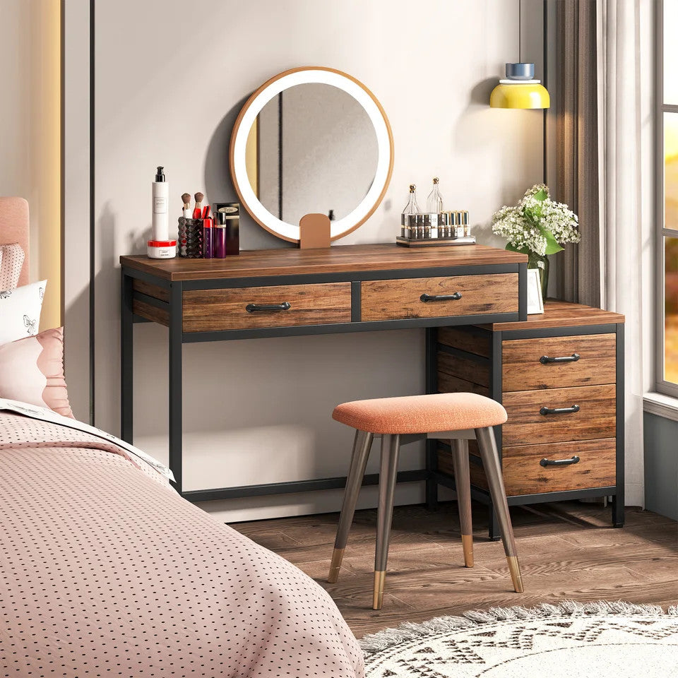 Estuary 5 Drawers Home Office Computer Desks With Reversible Drawer Cabinet P