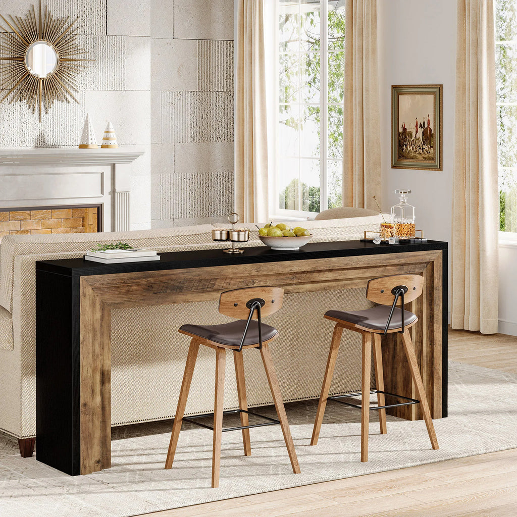 Estuary 70.9-Inch Long Console Table, Farmhouse Narrow Wooden Sofa Table