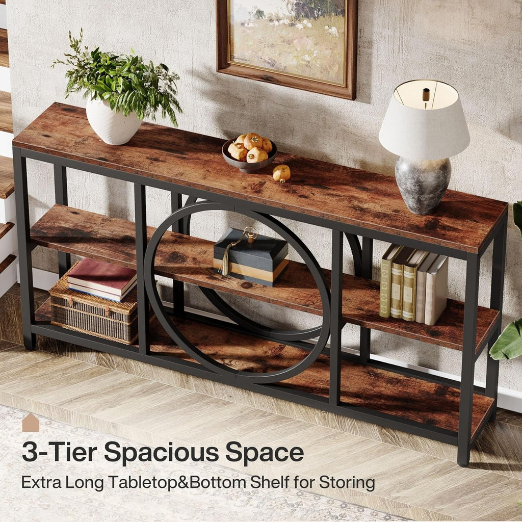 70.9 Inch Extra Long Console Table for Entryway, Sofa Table Behind Couch with 3