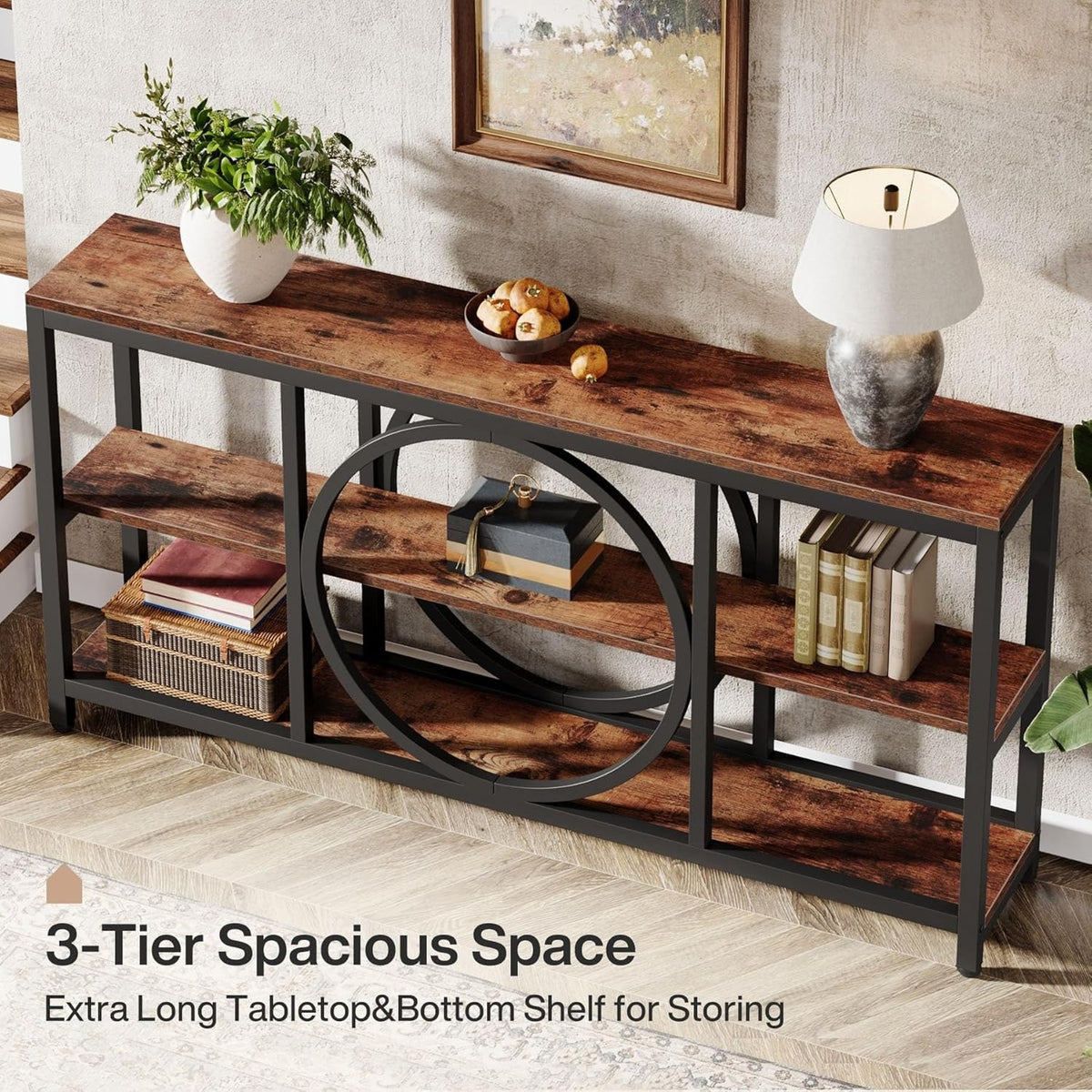 70.9 Inch Extra Long Console Table for Entryway, Sofa Table Behind Couch with 3