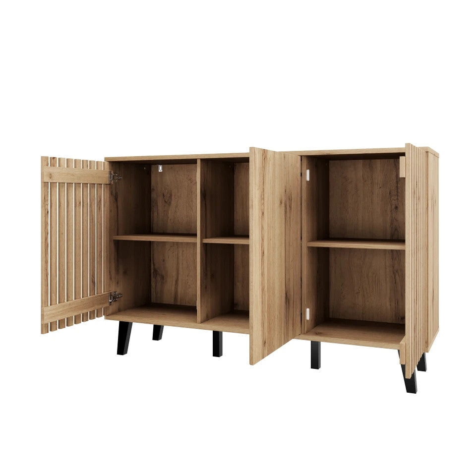 Estuary Modern Vintage Storage Cabinet, Sideboard Buffet with 3 Doors, Si