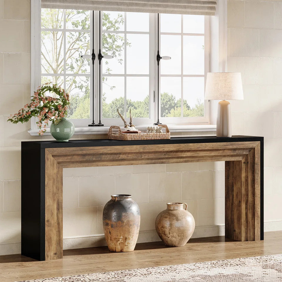 Estuary 70.9-Inch Long Console Table, Farmhouse Narrow Wooden Sofa Table